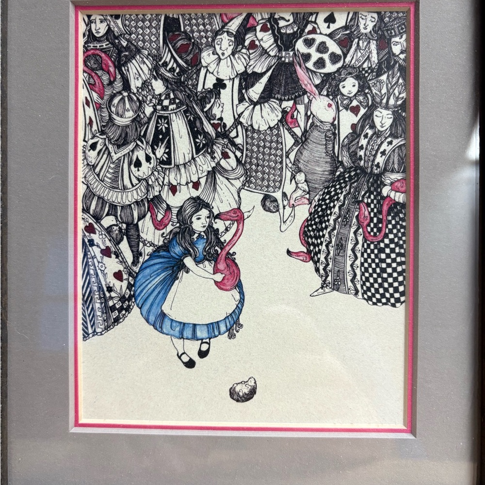 Alice Playing Croquet Professionally Framed Alice in Wonderland Print - Picture 2 of 4